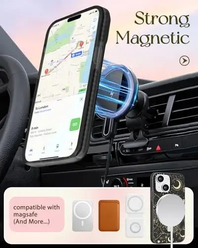 Kadınlar ve Kızlar İçin Lotadilo iPhone 15 Kılıfı - Magsafe Uyumlu Kawaii Tasarım Manyetik Halka Tutucu Stant Ay Güneş Yıldız Telefon Kılıfları Estetik Kızsı TPU Kılıf 15 İçin - 5