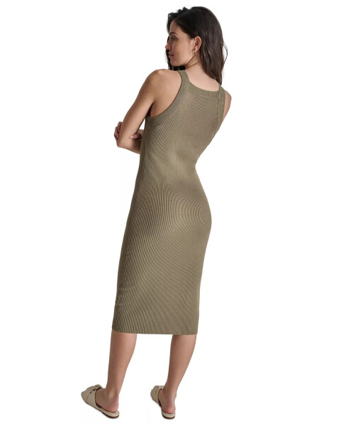 Kadınlar Yivli Örgü Kolsuz Bodycon Elbise FH3 - LT FATIGUE - 2