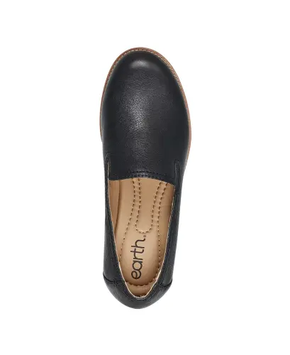 Women's Edna Flat Slip-On Loafers - Black Leather - 4