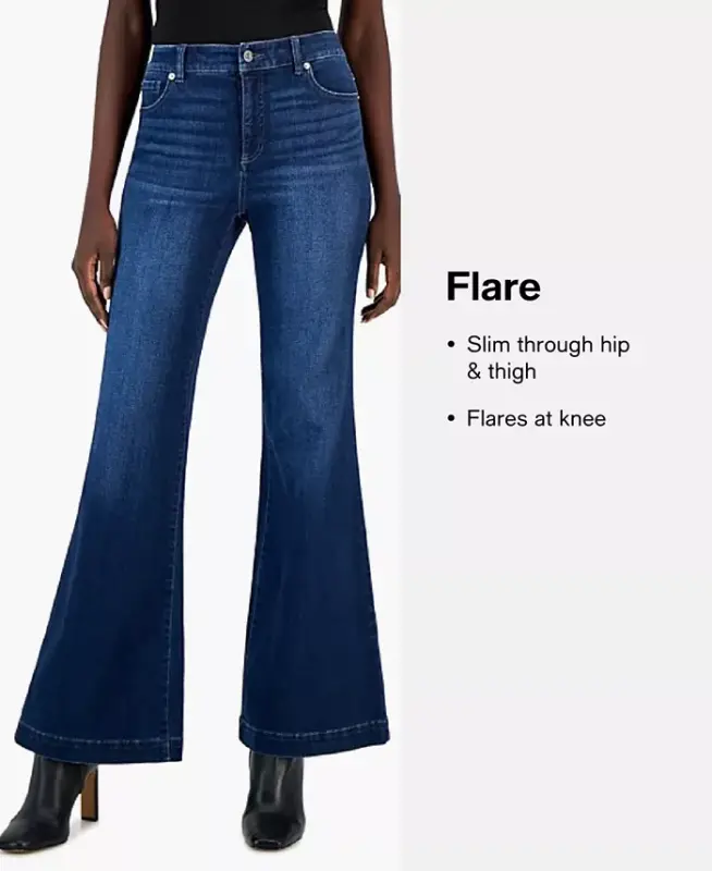 Women's Eco Sexy Flared-Leg Jeans - CARRIE BLACK - 6