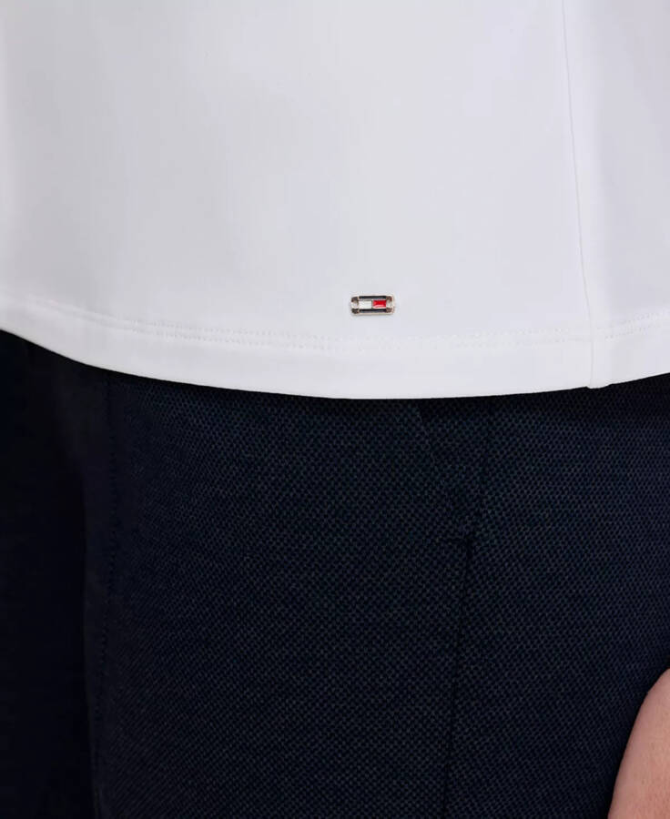 Women's Ruffled Mixed-Media Top-Ivory - 4