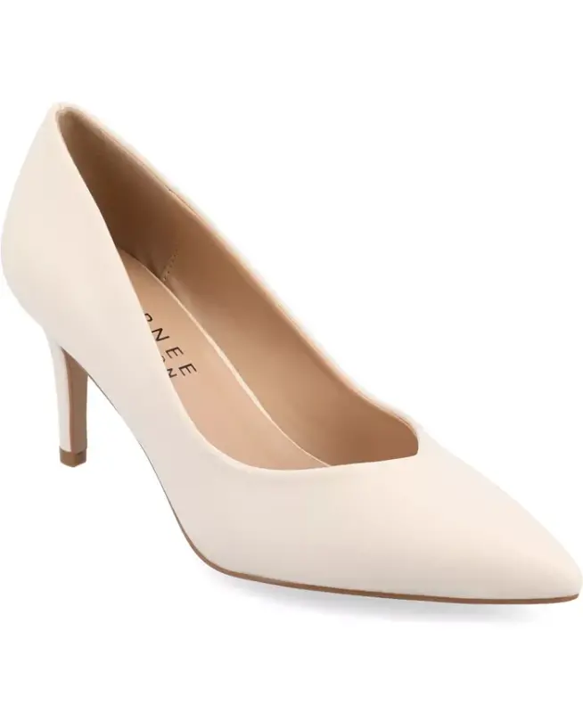 Women's Gabriella Pointed Toe Pumps - Porcelain - JOURNEE COLLECTION