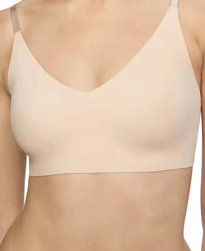 Women's Invisibles Comfort Lightly Lined Triangle Bralette QF5753 - Bare (Nude 5) - 2