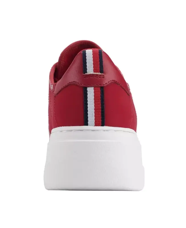 Grazie Lightweight Lace Up Casual Sneakers - Red - 3