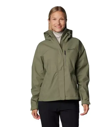 Women's Hikebound II Hooded Waterproof Jacket - Stone Green 