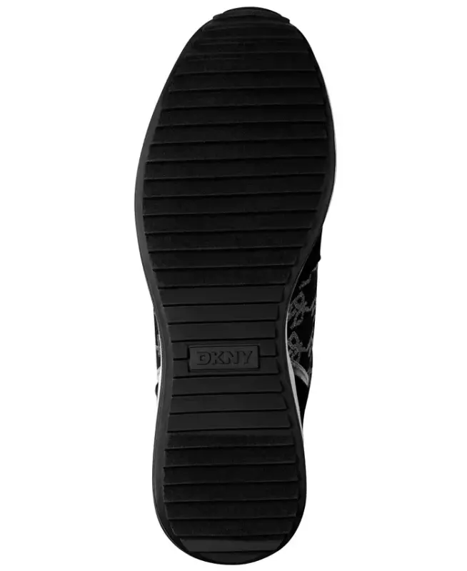 Women's Kamay Lace-Up Wedge Sneakers - Black, Nickel - 5
