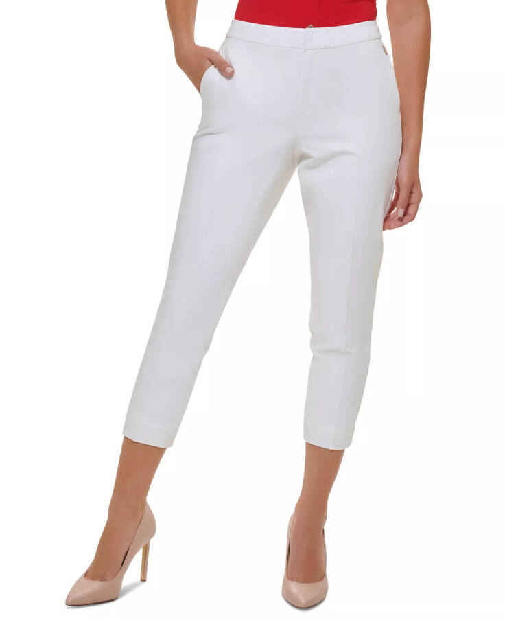 Women's Cropped Elastic-Back Sloane Ankle Pants-Ivory - 1