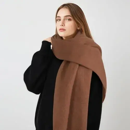 Premillow Women's Mohair Winter Scarf Pure Color, Warm Winter Scarf for Women and Men, Soft Luxurious CasModazoneere Feel Scarfs - 3