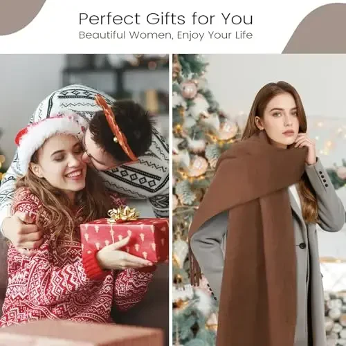 Premillow Women's Mohair Winter Scarf Pure Color, Warm Winter Scarf for Women and Men, Soft Luxurious CasModazoneere Feel Scarfs - 6