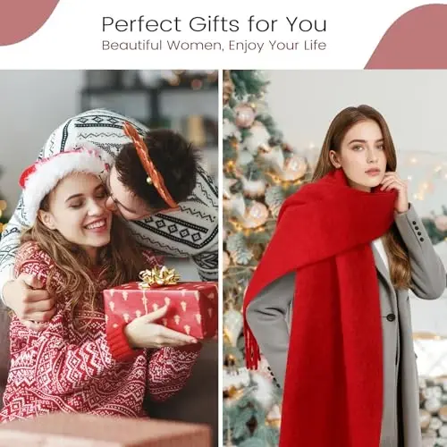 Premillow Women's Mohair Winter Scarf Pure Color, Warm Winter Scarf for Women and Men, Soft Luxurious CasModazoneere Feel Scarfs - 6