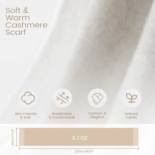 Premillow Women's Mohair Winter Scarf Pure Color, Warm Winter Scarf for Women and Men, Soft Luxurious CasModazoneere Feel Scarfs - 7