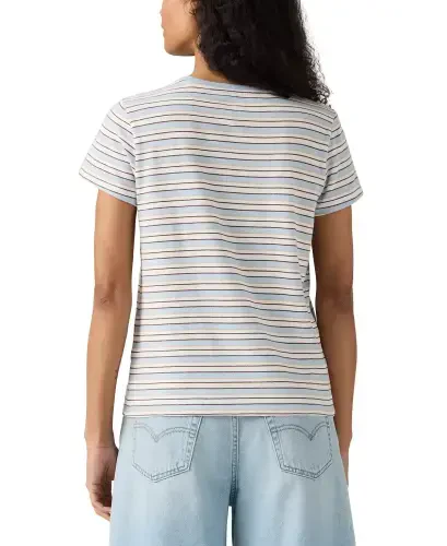 Women's The Perfect Crewneck Cotton T-Shirt-Mandy Stripe Chambray Blue - LEVI'S (1)