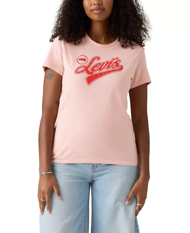 Women's Perfect Graphic Logo Cotton T-shirt-Sporty Script And Bw Peachskin - LEVI'S