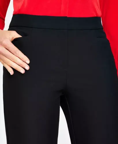 Women's Mid-Rise L-Pocket Straight-Leg Pants, Regular, Long & Short Lengths, Created for Modazone-Deep Black - 5