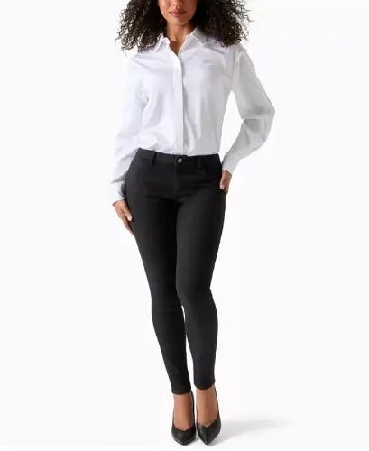Women's Mid-Rise Sexy Curve Skinny Jeans-Carrie Black 