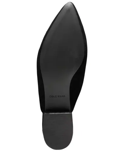 Women's Piper Leather Pointed-Toe Mules - Black Suede - 5