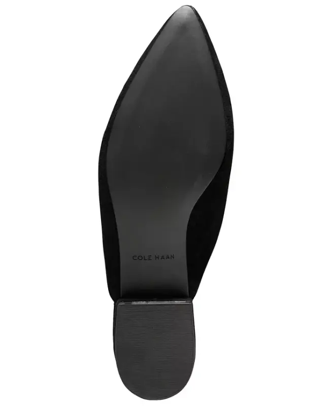 Women's Piper Leather Pointed-Toe Mules - Black Suede - 5