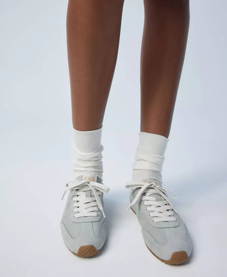 Women's Carefree Lace-Up Jogger Sneakers - Green Suede - 6