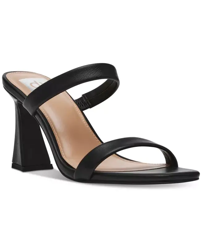 Women's Yorke Two-Band Square-Toe High-Heel Dress Sandals - Black - 1