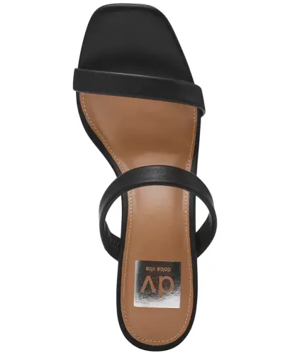 Women's Yorke Two-Band Square-Toe High-Heel Dress Sandals - Black - 4