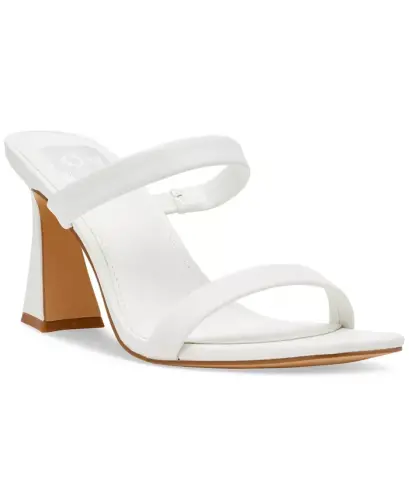 Women's Yorke Two-Band Square-Toe High-Heel Dress Sandals - White - 1