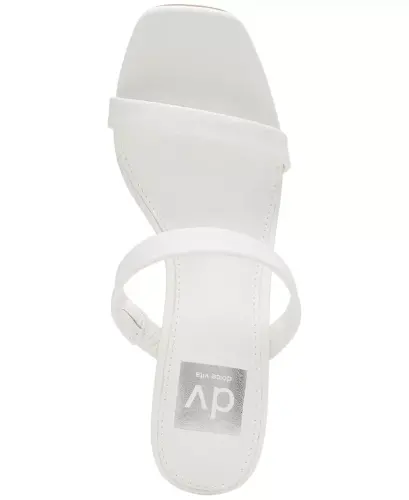 Women's Yorke Two-Band Square-Toe High-Heel Dress Sandals - White - 4