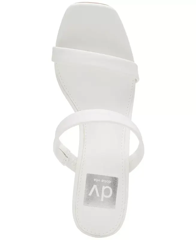 Women's Yorke Two-Band Square-Toe High-Heel Dress Sandals - White - 4
