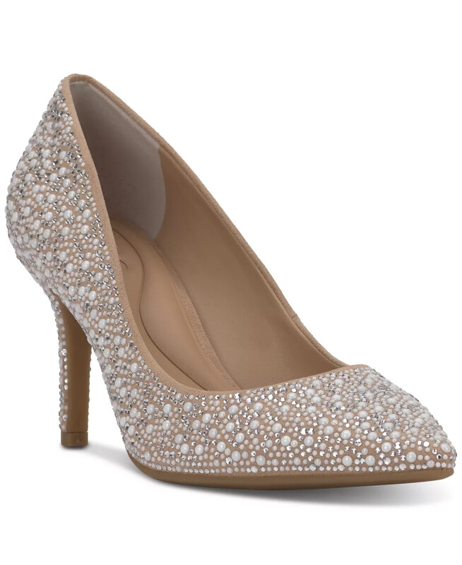 Women's Zitah Embellished Pointed Toe Pumps, Created for Modazone - Pearl Bling - I.N.C. INTERNATIONAL CONCEPTS