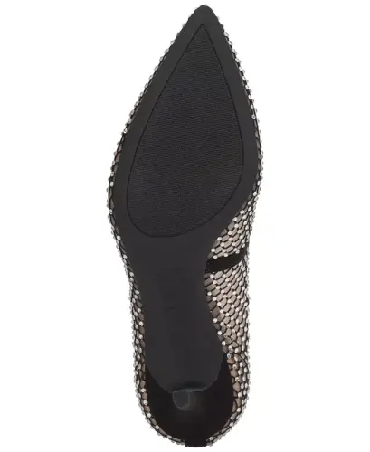 Women's Zitah Embellished Pointed Toe Pumps, Created for Modazone - Black Mesh Bling - 5