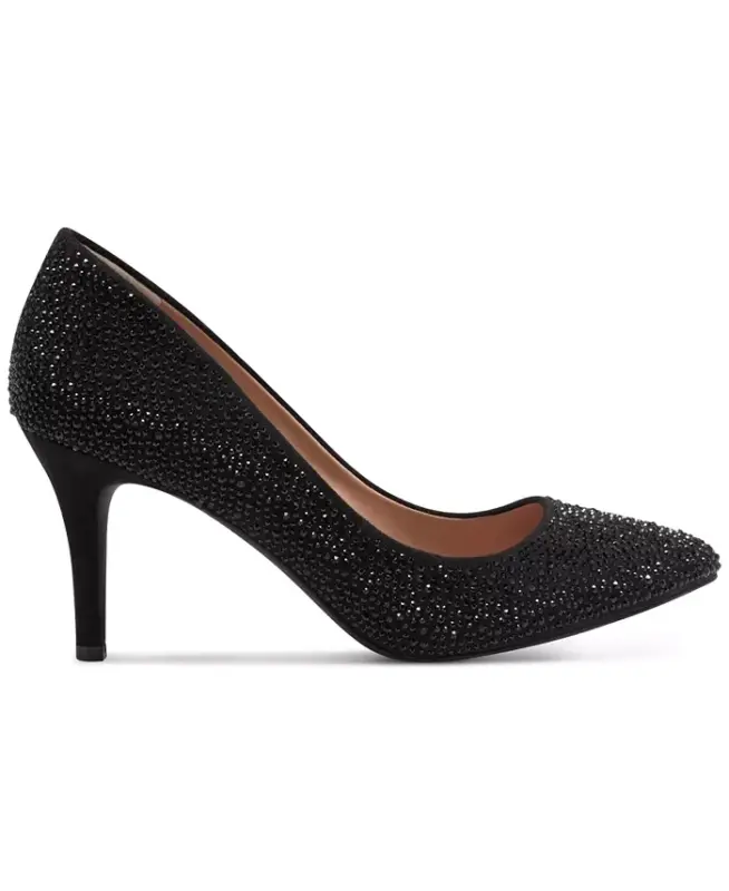 Women's Zitah Embellished Pointed Toe Pumps, Created for Modazone - Black Bling - 2