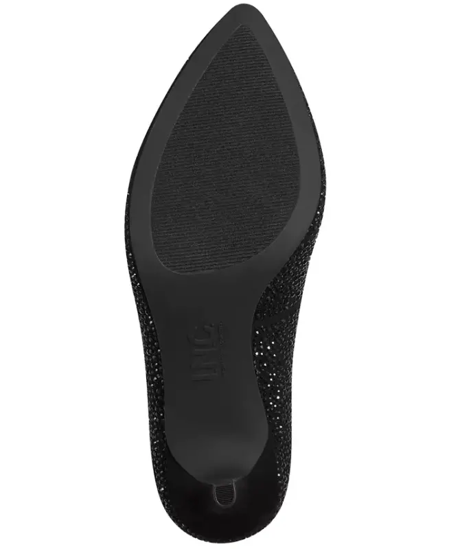 Women's Zitah Embellished Pointed Toe Pumps, Created for Modazone - Black Bling - 5
