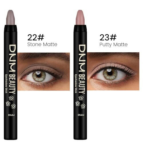 Kaely 2Pcs Cream Eyeshadow Sticks Set for Eyes Waterproof, Stone Matte & Putty Matte Eye shadow Stick Pencil - 2