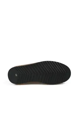 Kahve %100 Deri Bağcıklı Eva Taban Casual Ayakkabı - 3