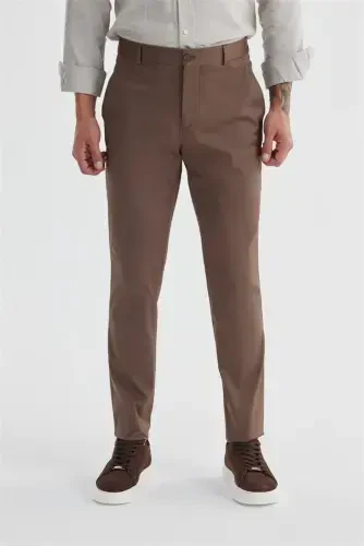 Kahve Comfort Fit Yan Cep Pamuklu Kanvas Pantolon - 2