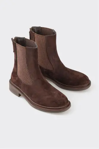 Kahve Deri Kadın Günlük Bot-Kahve - ELLE (1)