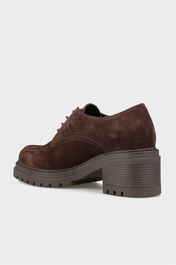 Kahve Deri Kadın Topuklu Ayakkabı-Kahve - 3