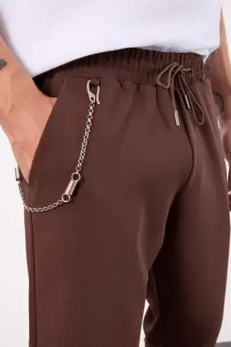 Kahve Hafif Bol Kesim Mevsimlik Jogger Pantolon-KAHVERENGİ - 4
