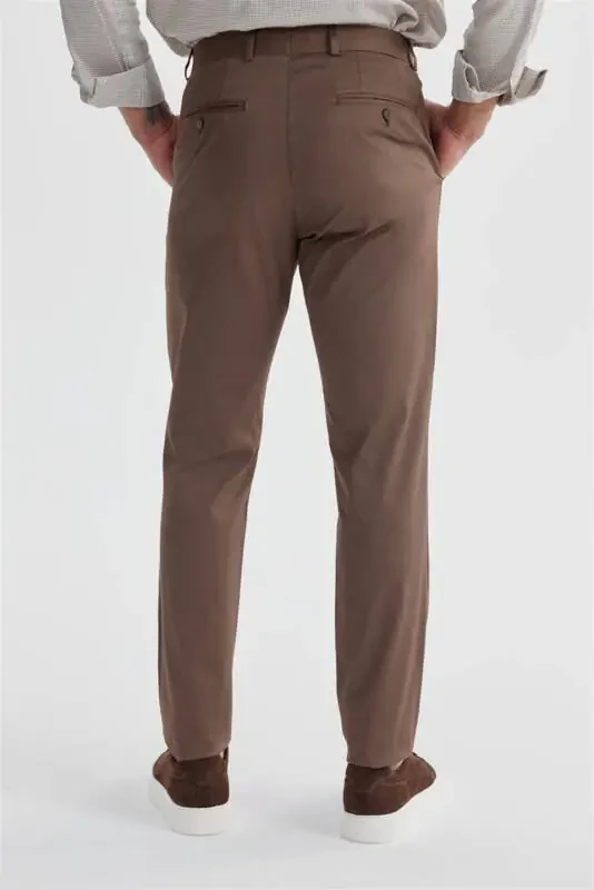 Kahve Comfort Fit Yan Cep Pamuklu Kanvas Pantolon - 4