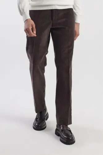 Kahve Regular Fit %100 Pamuk Kadife Pantolon - 2
