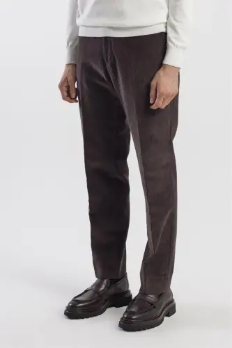 Kahve Regular Fit %100 Pamuk Kadife Pantolon - 3