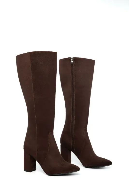 Braune Wildleder-Damenstiefel 19956 - Braun - 2
