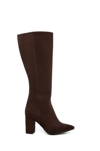 Kahve Süet Kadın Çizme 19956-Kahve - 4