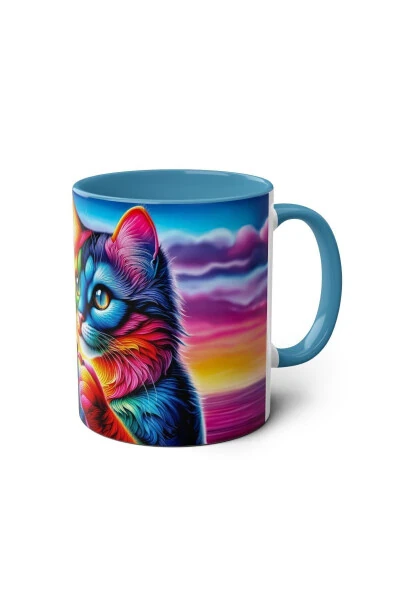 Kahveci Kedi Desenli Baskılı Kupa Bardak - 9