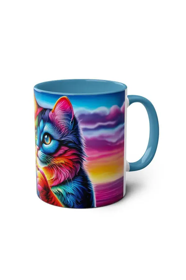 Kahveci Kedi Desenli Baskılı Kupa Bardak - 9