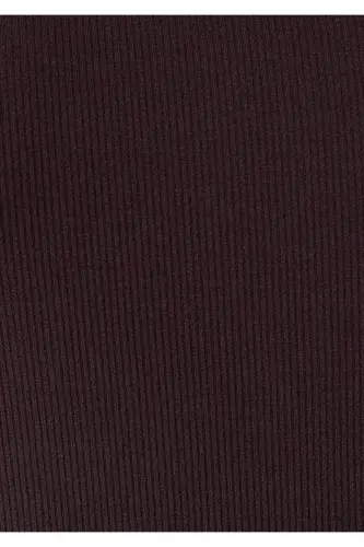 Kahverengi Basic Tişört Slim Fit / Dar Kesim 1612904-90704 - Kahverengi - 7