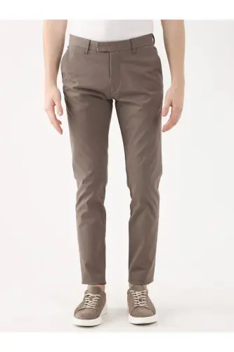 Kahverengi Erkek Düz Casual Pantolon - 95261 - KAHVE 
