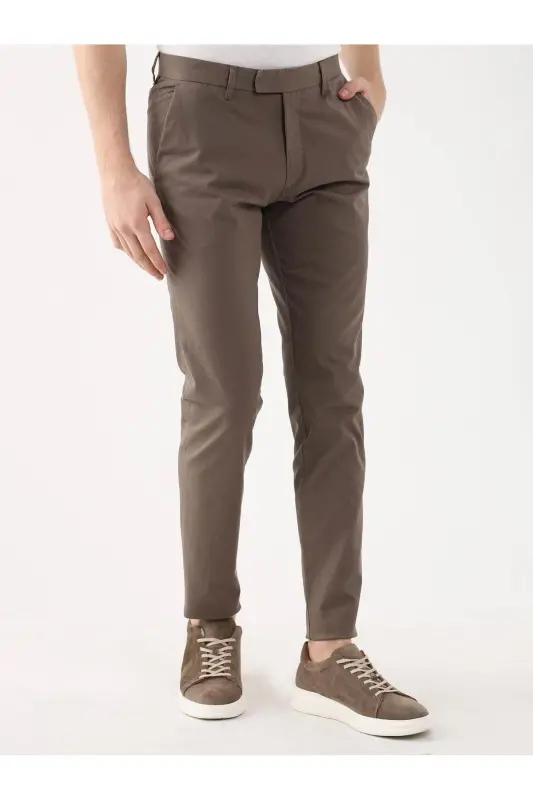 Kahverengi Erkek Düz Casual Pantolon - 95261 - KAHVE - 2