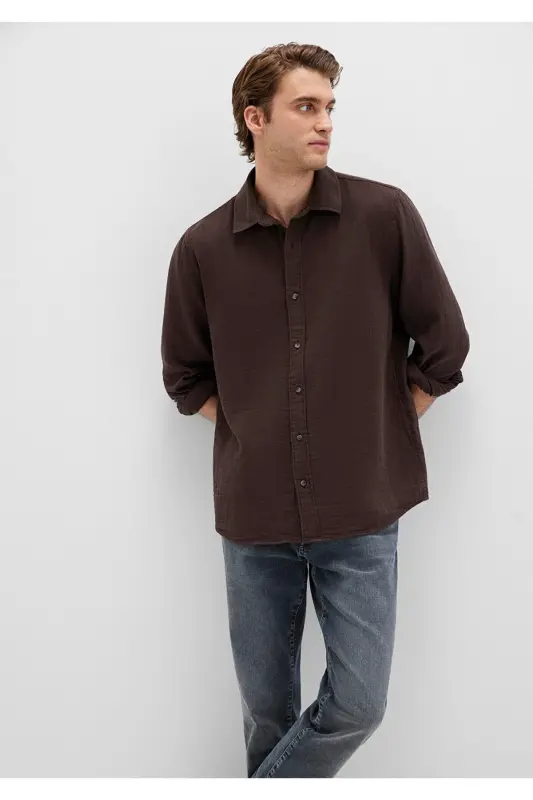 Kahverengi Gömlek Regular Fit / Normal Kesim 0211518-87537-Kahverengi - MAVI