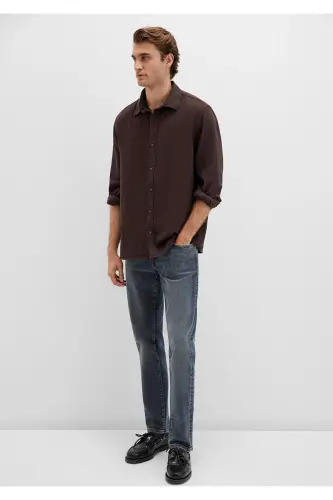 Kahverengi Gömlek Regular Fit / Normal Kesim 0211518-87537-Kahverengi - 2