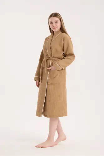 Kahverengi Pike Soho Bornoz - Unisex Bornoz ve Havlu - Kahverengi 